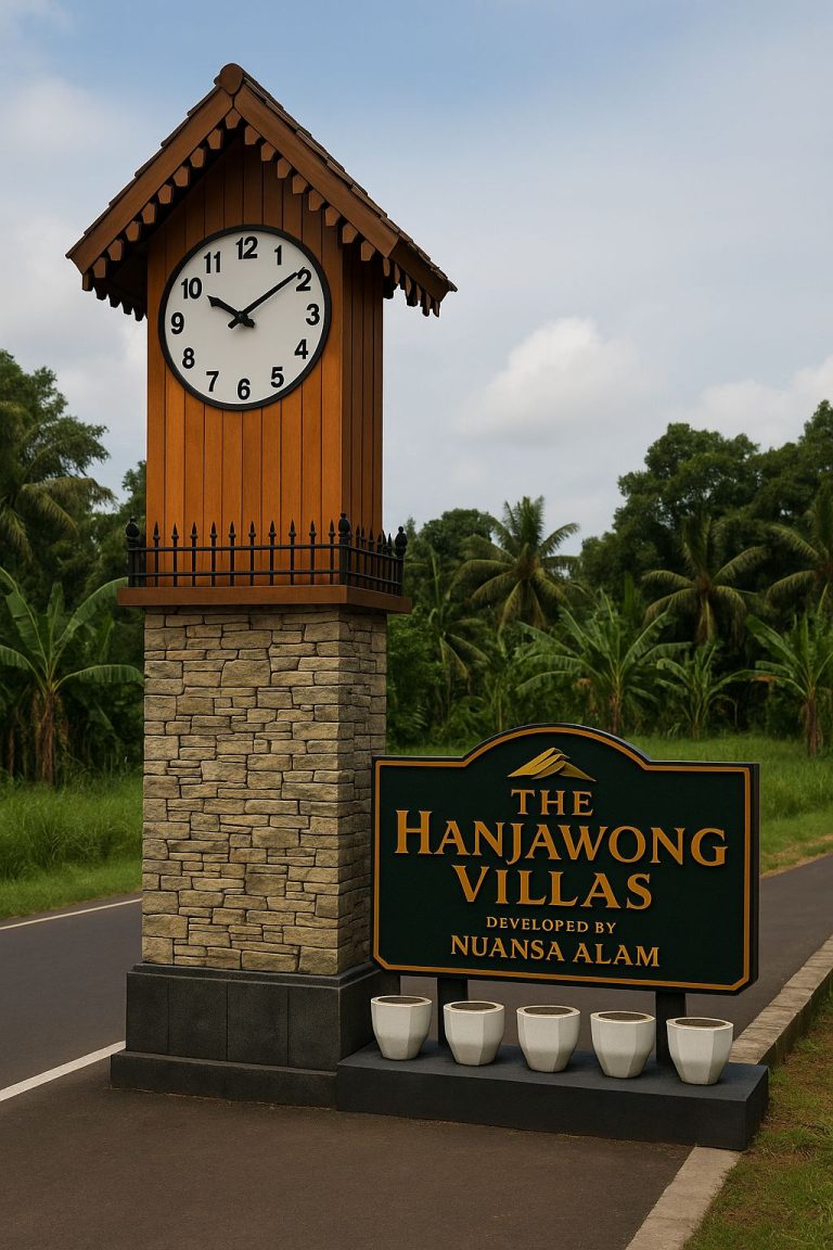 pintu gerbang ala eropa tanah kavling nuansa alam the hanjawong villas
