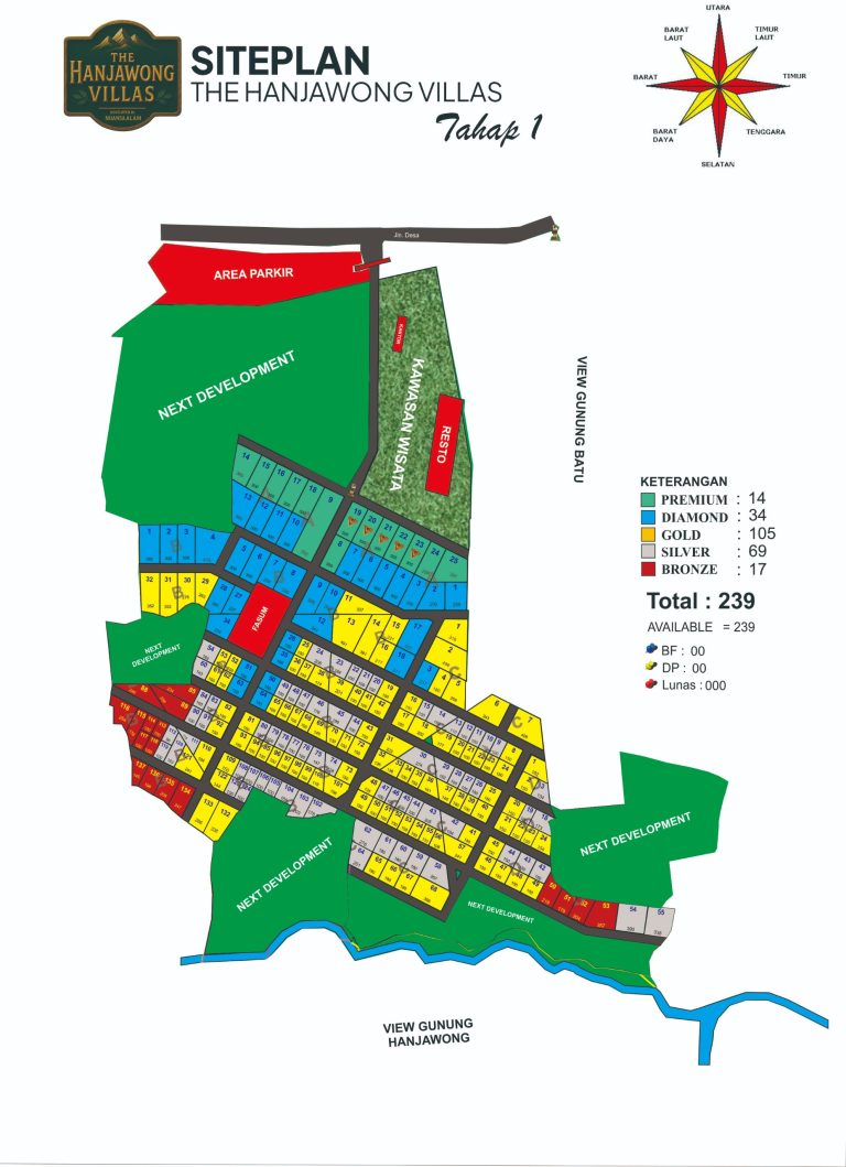 siteplan tanah kavling Nuansa alam the hanjawong villas